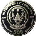 Монета 500 франков 2015 Год козы Руанда
