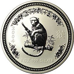фото для Монета 1 доллар 2004 Год Обезьяны Лунар Австралия Аверс