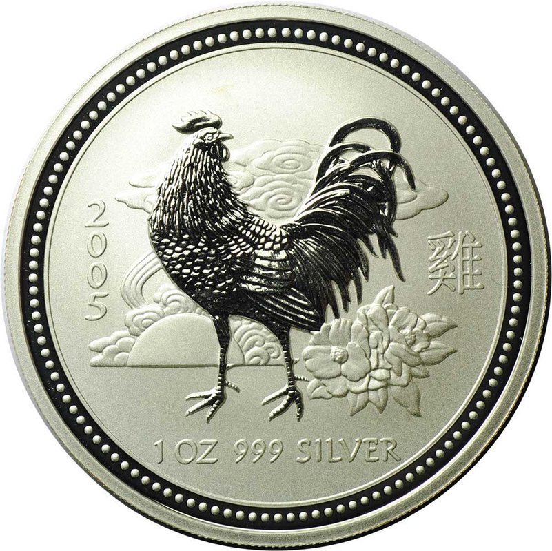 Монета 1 доллар 2005 Год Петуха Лунар Австралия