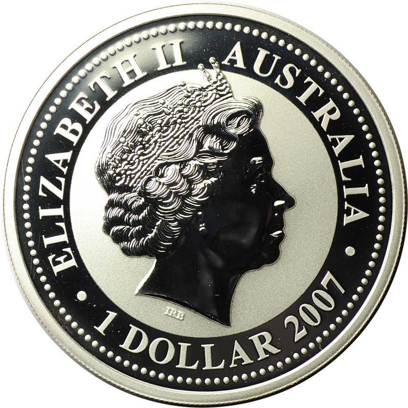 Монета 1 доллар 2007 Год крысы (мыши) 2008 Лунар Австралия