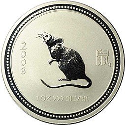 фото для Монета 1 доллар 2007 Год крысы (мыши) 2008 Лунар Австралия Аверс