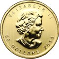 Монета 50 долларов 2013 Кленовый лист золото Канада