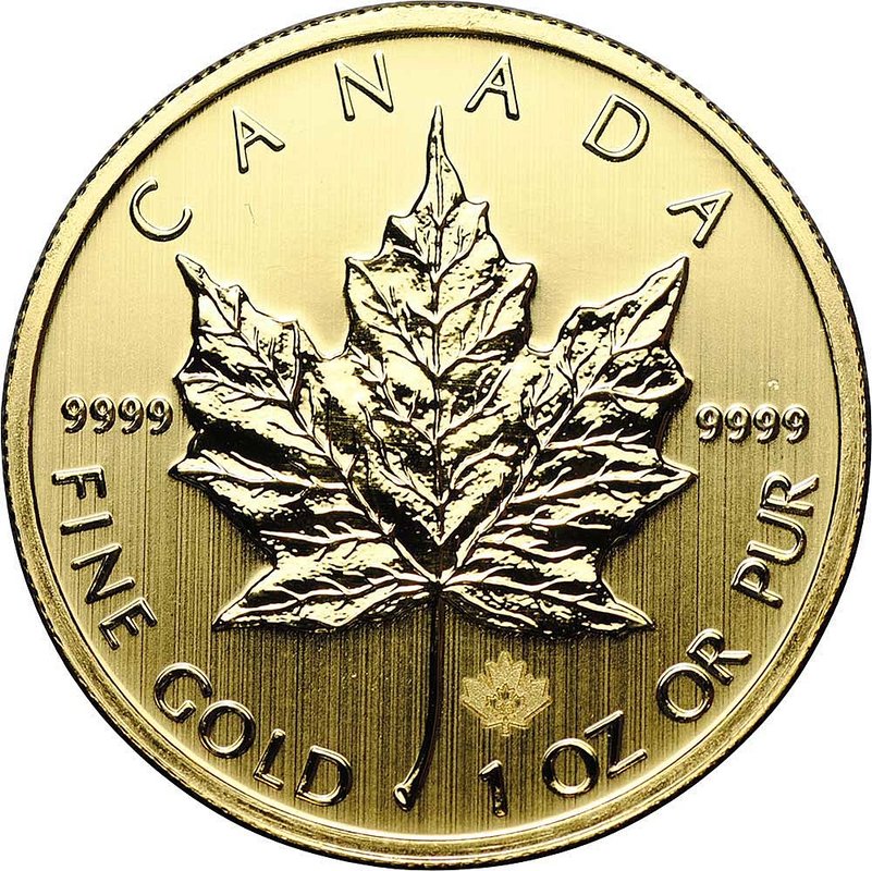 Монета 50 долларов 2013 Кленовый лист золото Канада