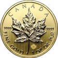 Монета 50 долларов 2013 Кленовый лист золото Канада