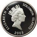 Монета 25 долларов 2003 Самолет Concorde История авиации Соломоновы острова