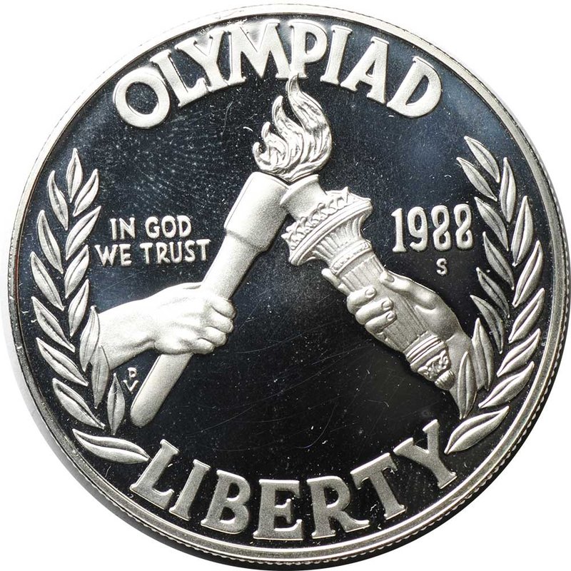 Монета 1 доллар 1988 S Олимпиада Сеул США