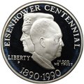 Монета 1 доллар 1990 P Эйзенхауэр 100 лет со дня рождения PROOF США
