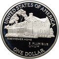 Монета 1 доллар 1990 P Эйзенхауэр 100 лет со дня рождения PROOF США