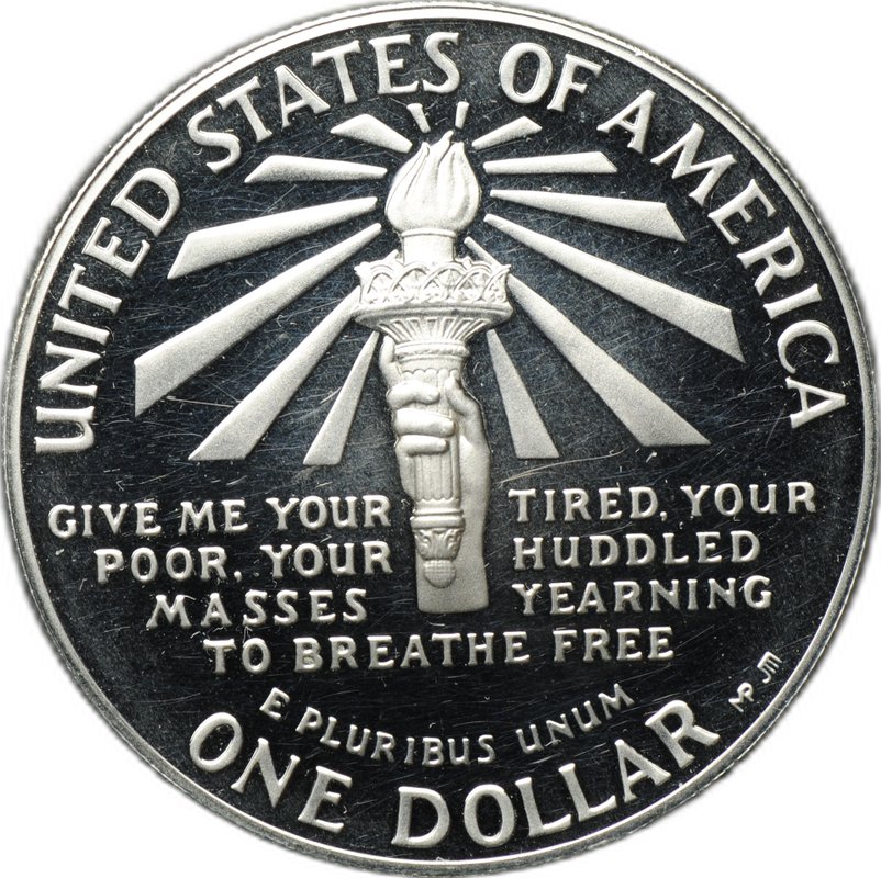 Монета 1 доллар 1986 S 100 лет статуе Свободы Остров Эллис PROOF США