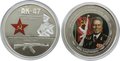 Набор 2 доллара 2007 Автомат Калашникова АК-47 PROOF Острова Кука (в футляре)