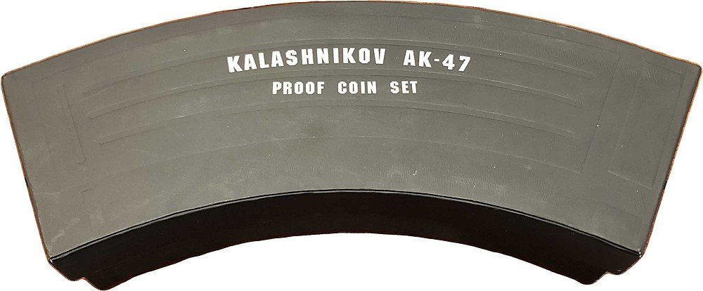 Набор 2 доллара 2007 Автомат Калашникова АК-47 PROOF Острова Кука (в футляре)
