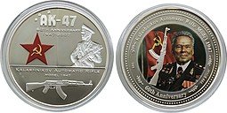 фото для Набор 2 доллара 2007 Автомат Калашникова АК-47 PROOF Острова Кука (в футляре) Аверс