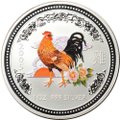 Монета 1 доллар 2005 Год Петуха Лунар цветной Австралия