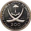 Монета 200 песет 1970 Франциско Масиас Нгема Экваториальная Гвинея