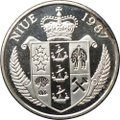 Монета 50 долларов 1987 Олимпиада Сеул 1988 Теннис - Борис Беккер Ниуэ