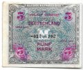 Банкнота 5 марок 1944 Германия Третий рейх Оккупация Союзными войсками 
