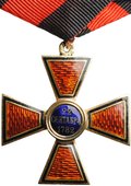 Знак ордена (крест) Святого Владимира 4 степени золото 56 пробы Кейбель