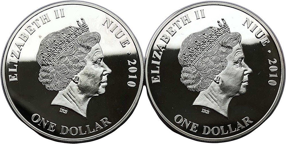 Набор 1 доллар 2010 Ярославль 1000 лет: Спасский монастырь, Церковь Ильи Пророка Ниуэ 2 монеты