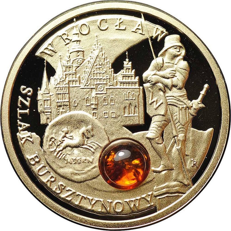 Монета 5 долларов 2009 Янтарный путь - Вроцлав Ниуэ