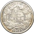 Монета 1/2 марки 1915 F Германия