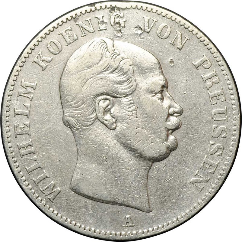 Монета 1 талер 1861 A Пруссия Германия
