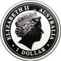 Монета 1 доллар 2007 Год свиньи Лунар цветная Австралия
