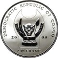 Монета 240 франков 2008 Большая пятёрка Африки Леопард Конго