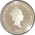 Монета 30 долларов 2013 Год Змеи Ниуэ серебро 1 килограмм