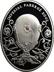 фото для Монета 2 доллара 2011 Яйца Фаберже - Анютины глазки Ниуэ Аверс