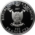 Монета 500 франков 2017 Картина Неравная пара Лукас Кранах Камерун