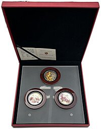 фото для Набор 1 доллар 2012 Лилии Магические цветы Ниуэ 3 монеты Аверс