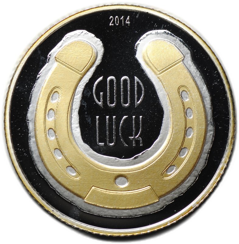 Монета 500 франков КФА 2014 Подкова на удачу Конго