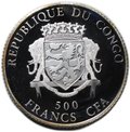 Монета 500 франков КФА 2014 Подкова на удачу Конго