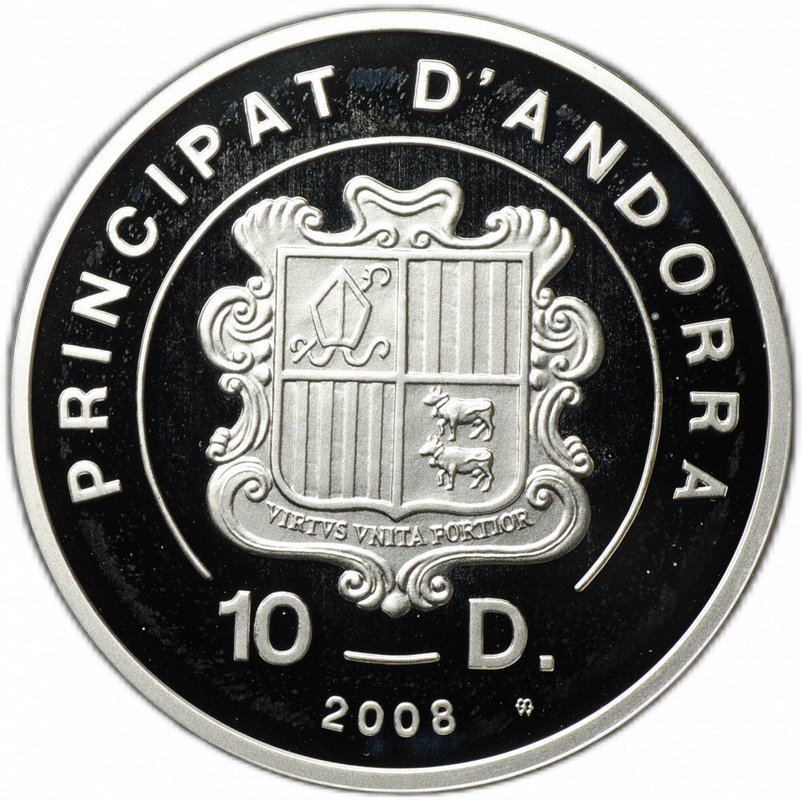 Монета 10 динар (динеров) 2008 Экстрим - Мотокросс Андорра