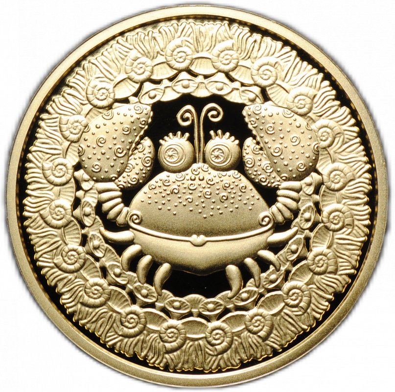 Монета 100 рублей 2011 Знаки зодиака Рак Беларусь