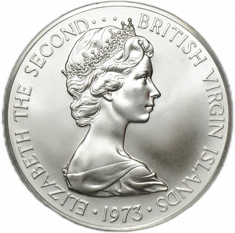 Монета 1 доллар 1973 Птицы BUNC Британские Виргинские острова