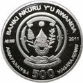 Монета 500 франков 2011 Кошки - Персидская Руанда