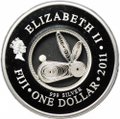 Монета 1 доллар 2011 Год кролика Филигрань Фиджи