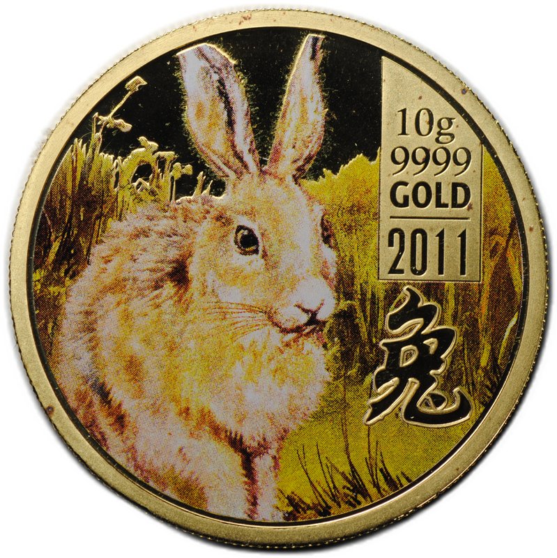 Монета 25 долларов 2011 Год Кролика Острова Кука