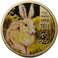 Монета 25 долларов 2011 Год Кролика Острова Кука