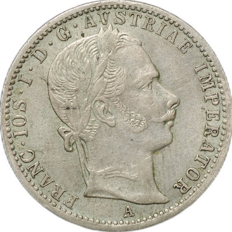 Монета 1/4 флорина 1861 A Австрия