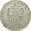 Монета 1/4 флорина 1861 A Австрия