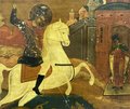 Икона Чудо Георгия Победоносца о змие 35х31 см XVIII - XIX век 
