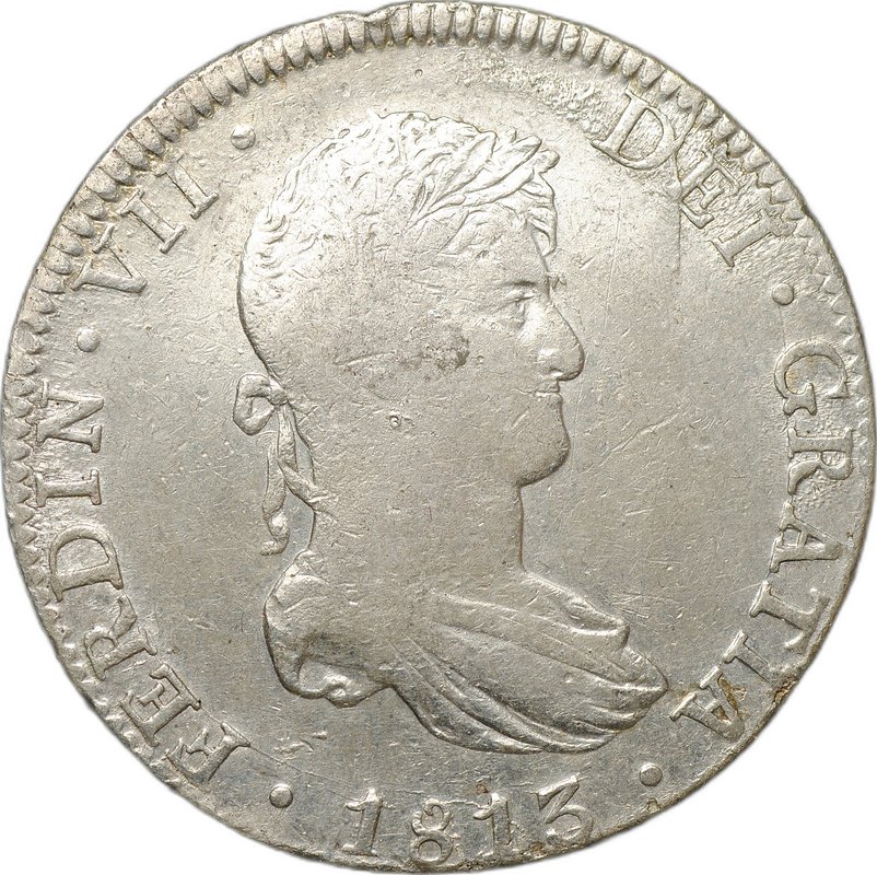Монета 8 реалов 1813 Mo J.J. Испанская колония Мексика