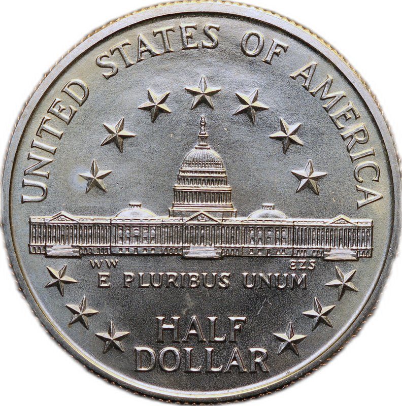 Монета 50 центов (1/2 доллара) 1989 D 200 лет Конгрессу США