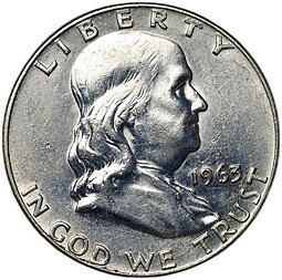 фото для Монета 50 центов (1/2 доллара) 1963 Франклин США Аверс