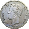Монета 5 песет 1871 Испания