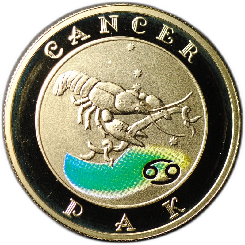Монета 10000 драм 2009 Знаки зодиака Рак Армения
