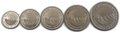 Набор монет 5, 10, 25, 50 сентаво, 1 кордоба 1972 PROOF Никарагуа