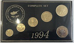 фото для Набор монет 1, 2, 5, 10, 20, 50 центов 1994 Кипр Аверс